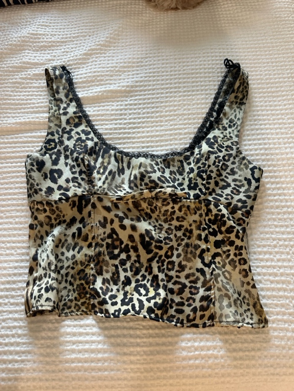 Zara Leopard Satin Cami in Black and Tan